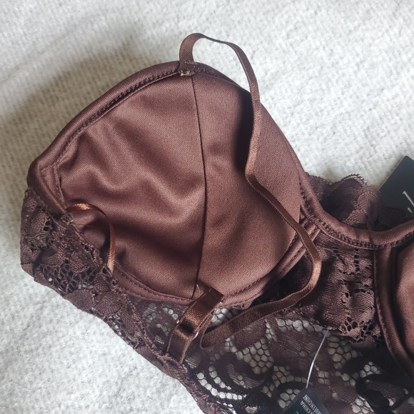 NWT Lace Floral Padded Bralette Bustier Style Crop Top - Picture 7 of 13